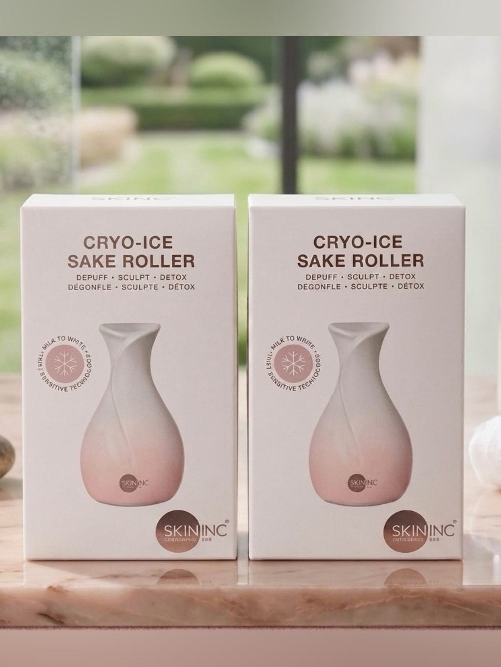 2x NEW Skin Inc. CRYO-ICE SAKE ROLLER - Depuff, Sculpt, Detox Skincare Tools